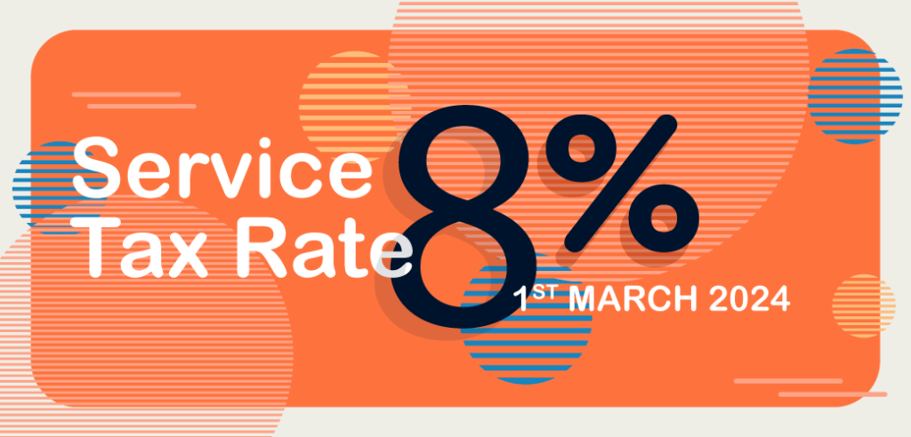 New Service Tax Rate effective 1st March 2024